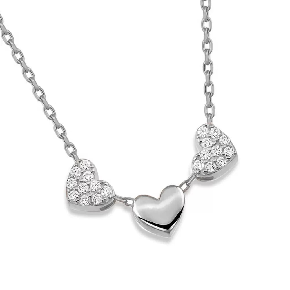 Drei Herz Halskette, Zarte Halskette, Sterlingsilber 925 Halskette, Herz Halskette, Geschenk für Frauen/Mütter/Mädchen
