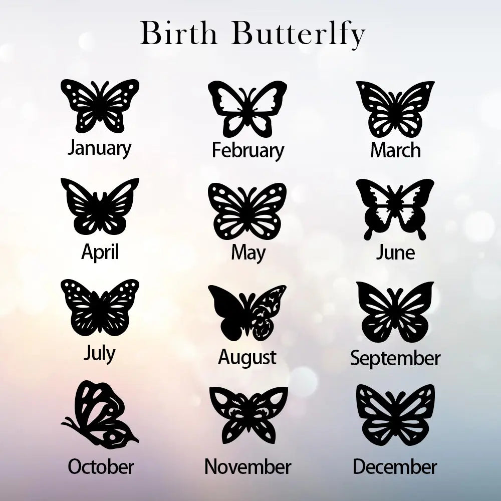 Custom Dainty Birth Butterfly Name Necklace, Birthday/Bridesmaid/Mother's Day Gift for Mom/Wife/Family/Best Friends