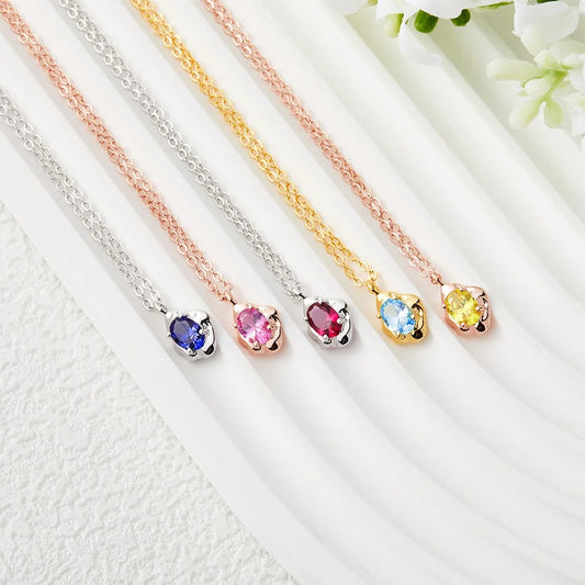 Personalized Birthstone Necklace, Dainty Women's Gemstone Jewelry, Birthday/Anniversary/Mother's Day/ Gift for Her/Mom/Grandma/Best Friends