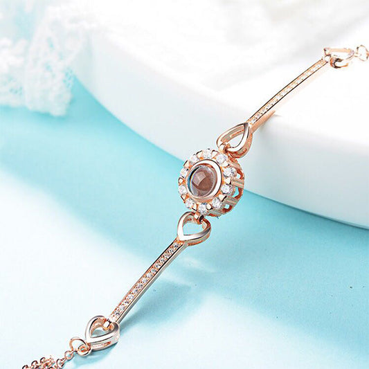 Love Memory Photo & 100 Languages Projection Bracelet - Glamour