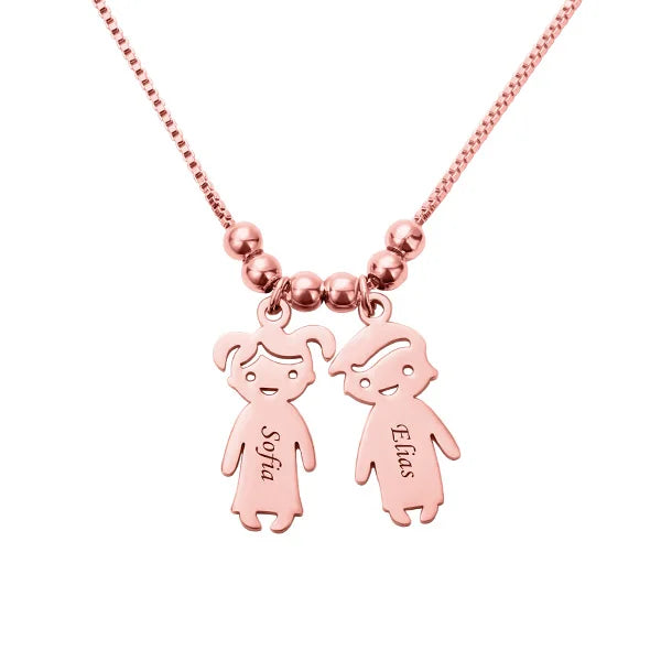 Engraved Kids Charm Necklace Sterling Silver - Glamour