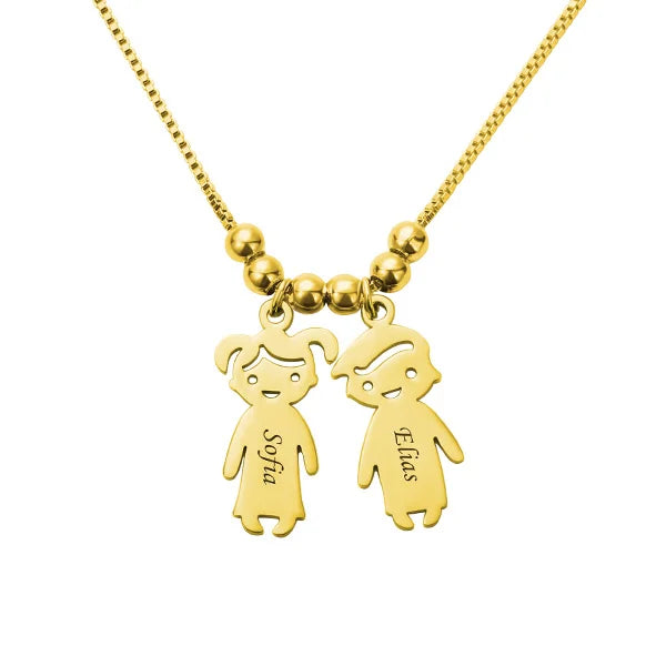 Engraved Kids Charm Necklace Sterling Silver - Glamour