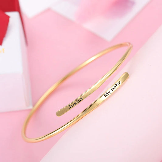 Engraved Adjustable Name Bracelet - Glamour