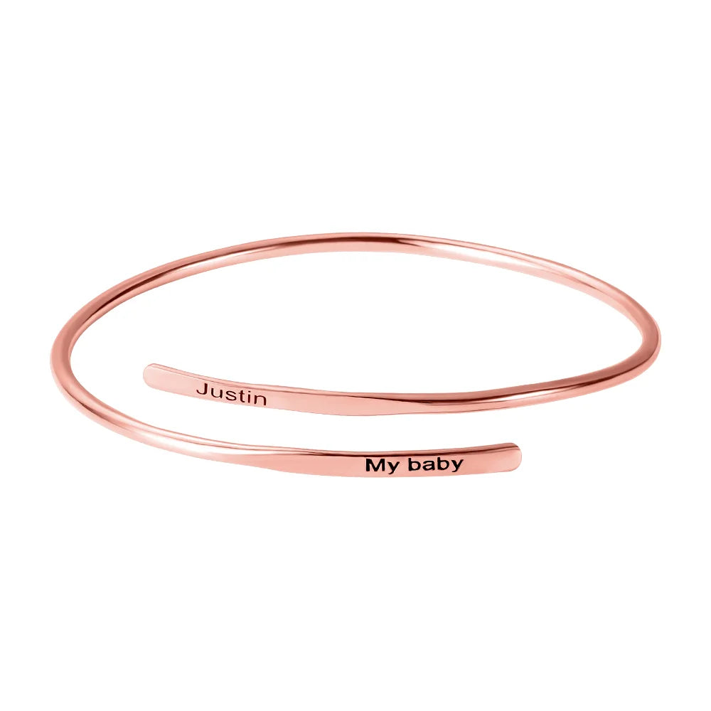 Engraved Adjustable Name Bracelet - Glamour