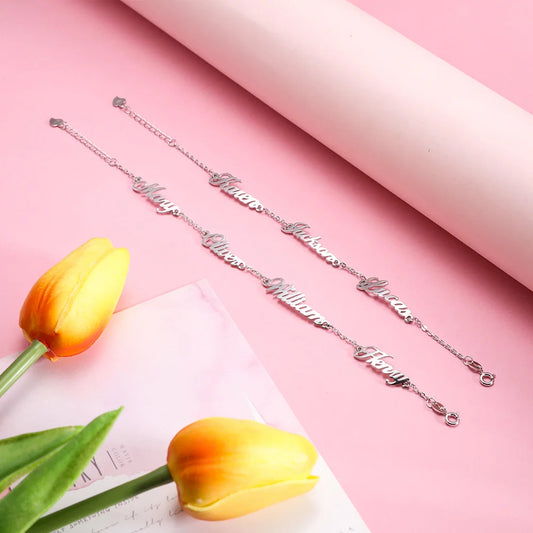Personalized 1-4 Names Bracelet - Glamour