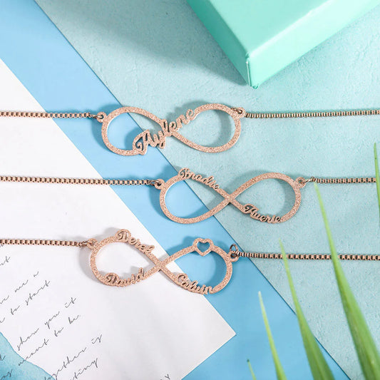 Personalized Sparkling Infinity 1-8 Name Necklace - Glamour