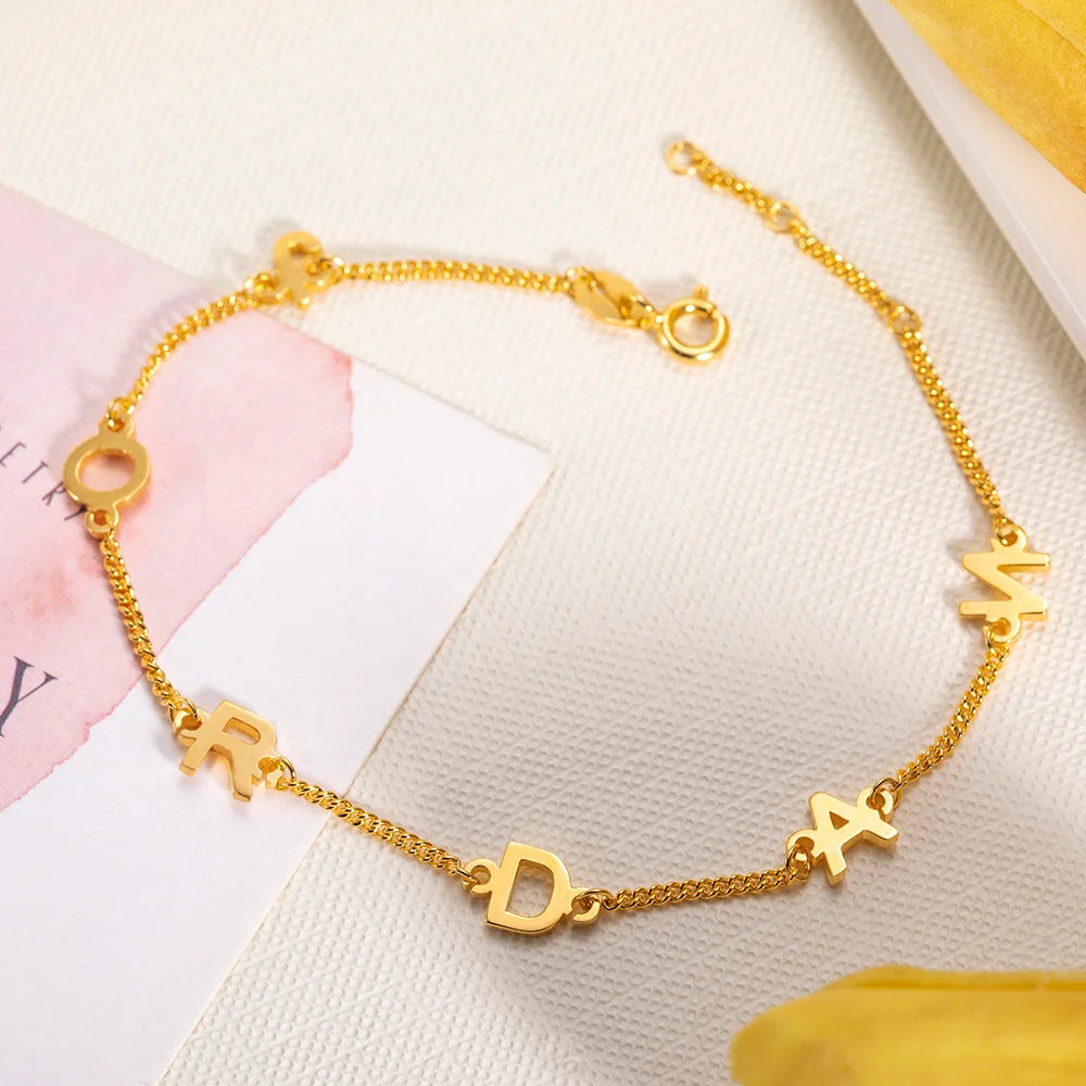 Personalized Sterling Silver Initial/Name Bracelet - Glamour