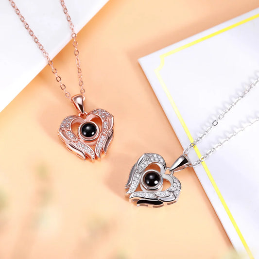 Customized Angel Wings Projection Necklace - Glamour