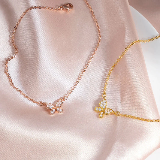 Custom Butterfly Anklet Bracelet Foot Chain - Glamour