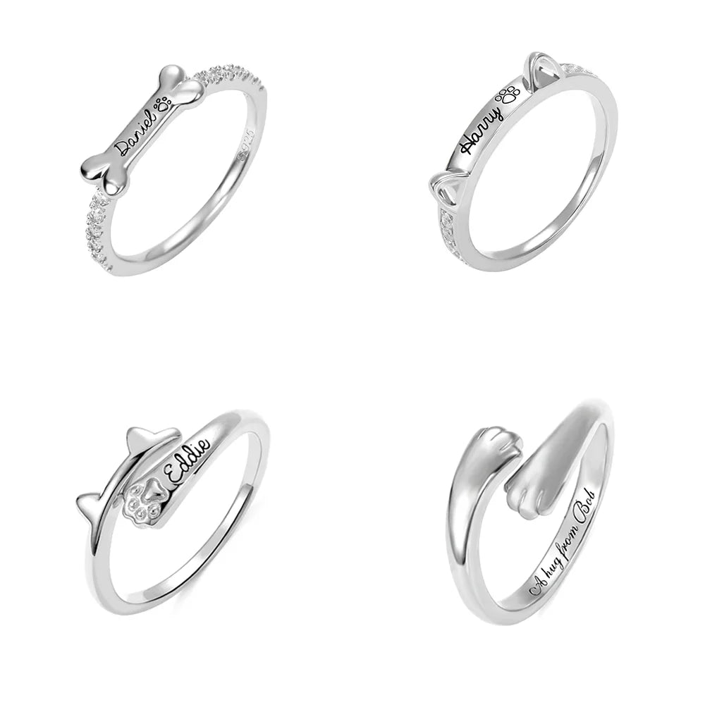 Personalisierter Hund oder Katze Haustier Ring für Geschenk