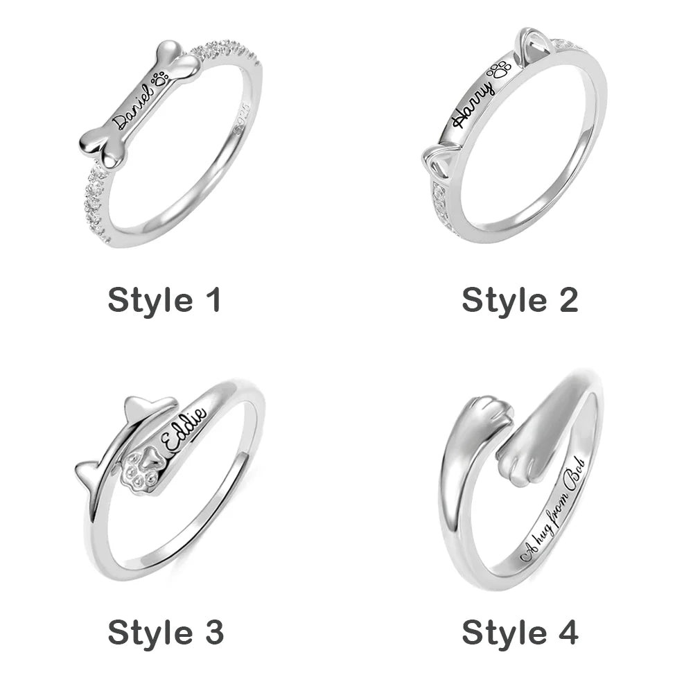 Personalisierter Hund oder Katze Haustier Ring für Geschenk