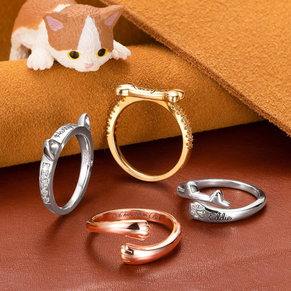 Personalisierter Hund oder Katze Haustier Ring für Geschenk