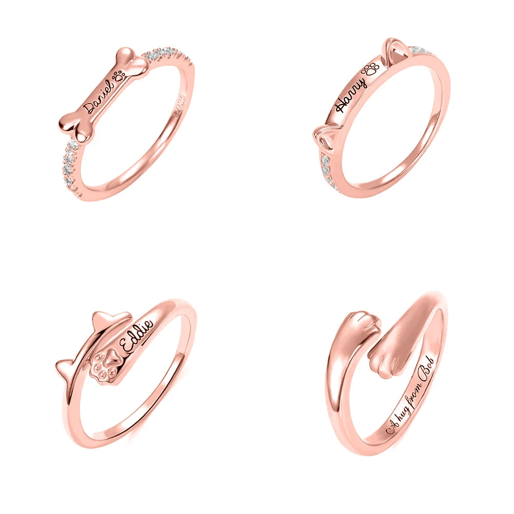 Personalisierter Hund oder Katze Haustier Ring für Geschenk