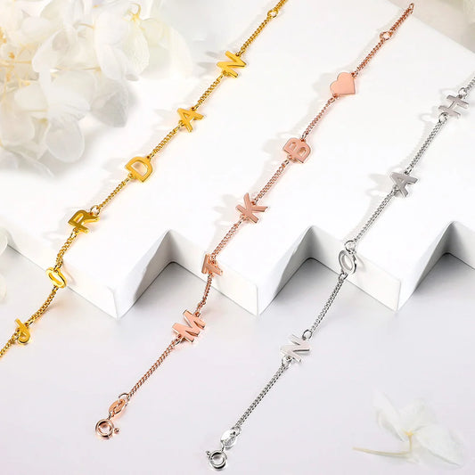 Personalized Sterling Silver Initial/Name Bracelet - Glamour