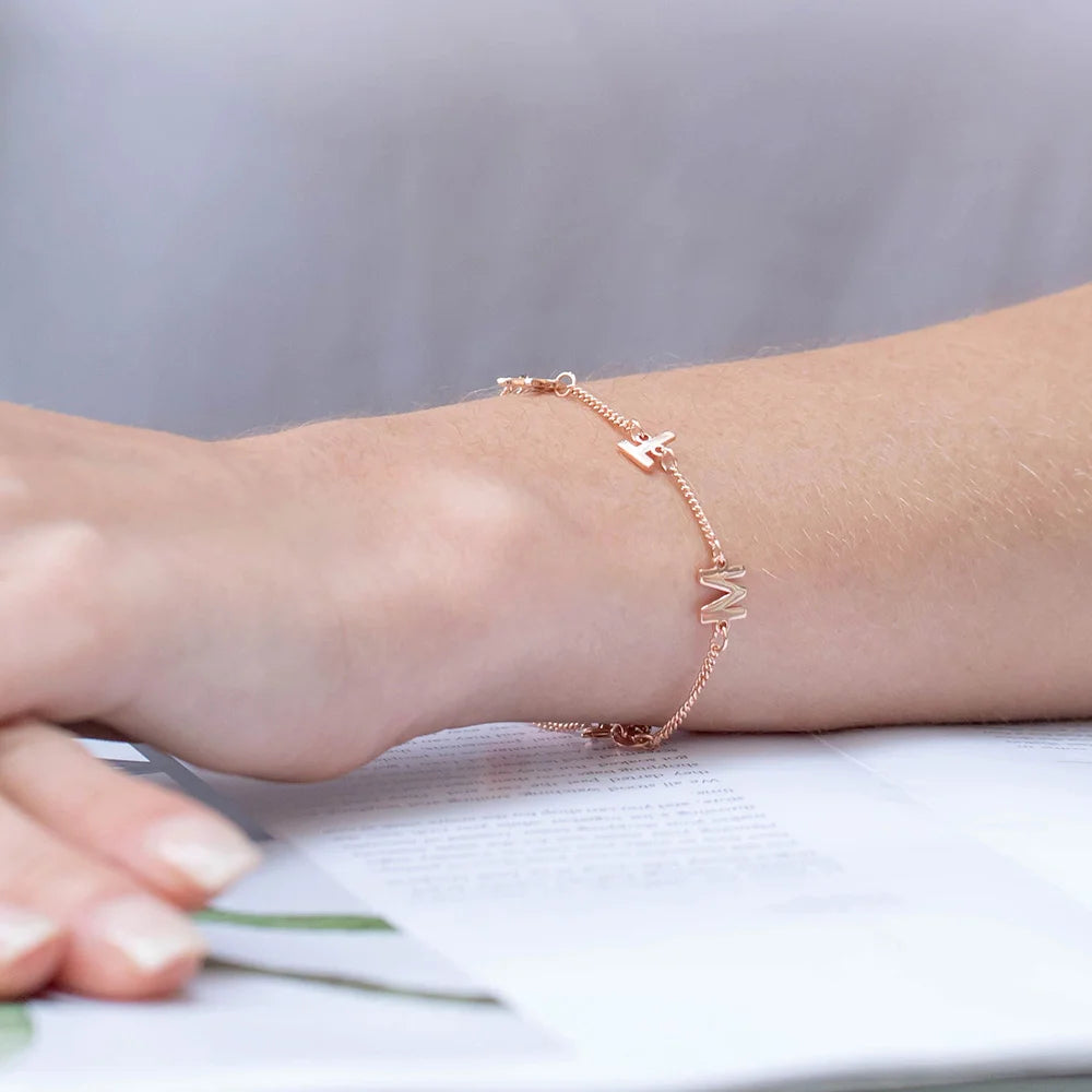 Personalized Sterling Silver Initial/Name Bracelet - Glamour