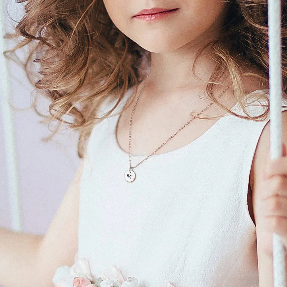 4 Shapes Custom Initial Necklace for Kids - Glamour