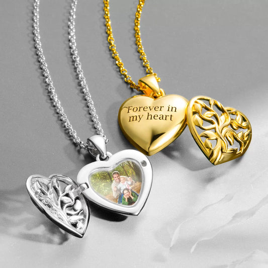 Personalized Hollow Heart Photo Necklace - Glamour