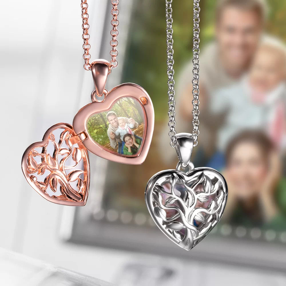 Personalized Hollow Heart Photo Necklace - Glamour