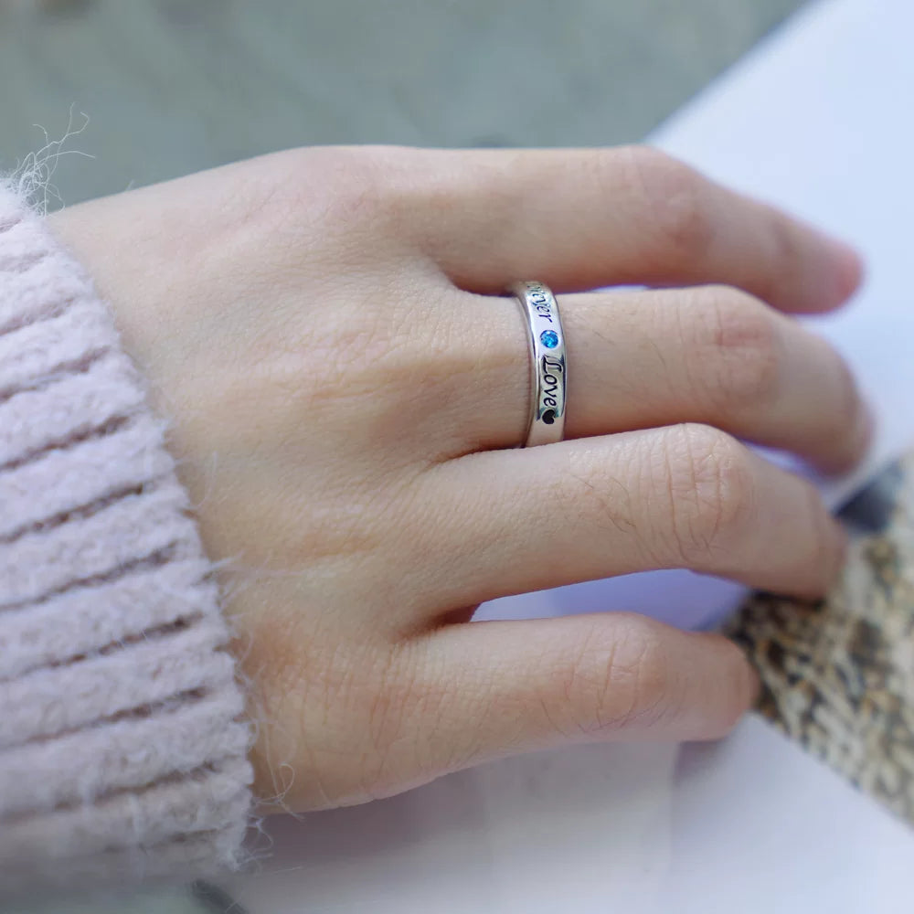 Personalized Birthstone Ring for Couple - Glamour