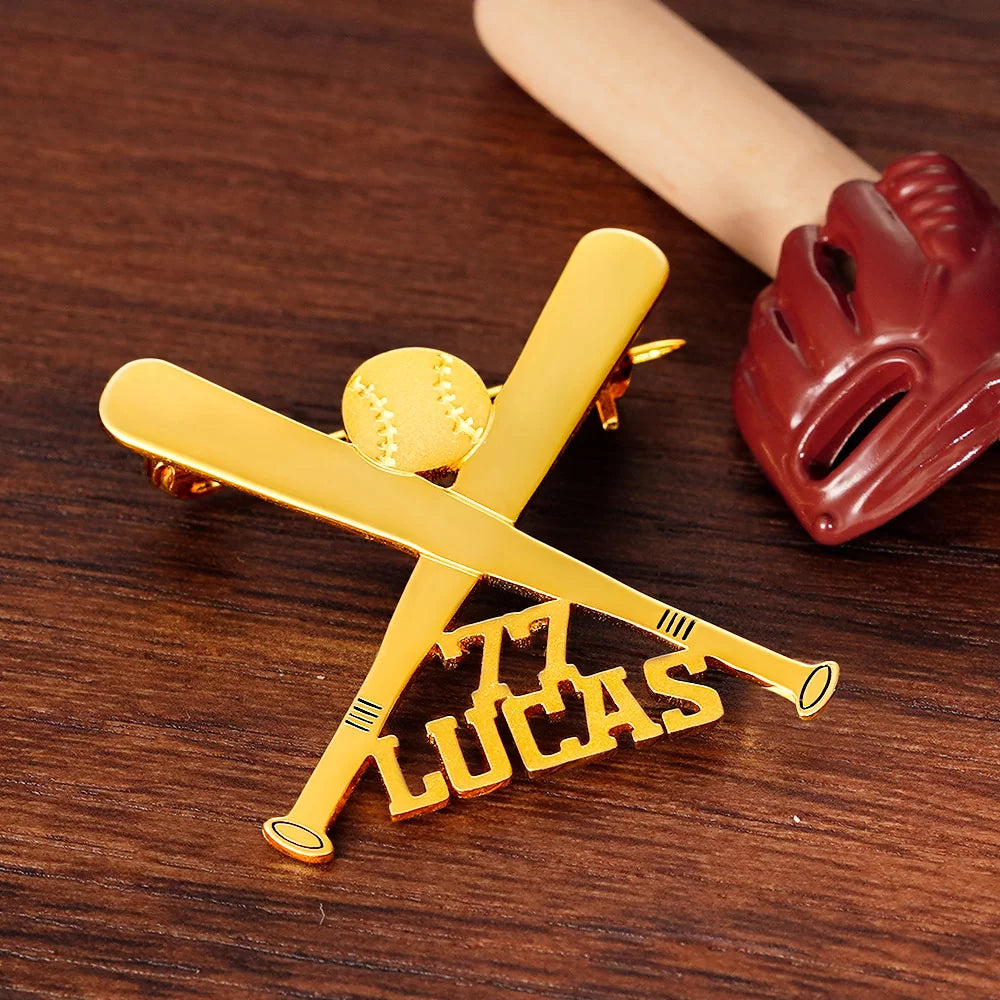Personalized Baseball Brooch for Baseball Enthusiast - Glamour