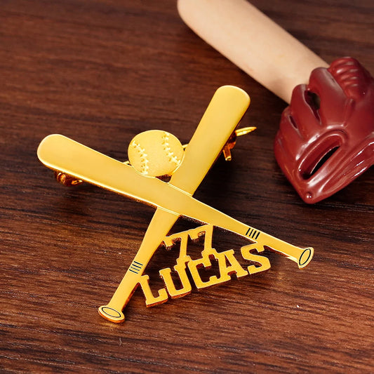 Personalized Baseball Brooch for Baseball Enthusiast - Glamour