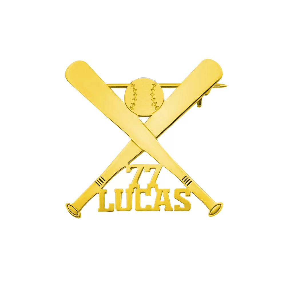 Personalized Baseball Brooch for Baseball Enthusiast - Glamour