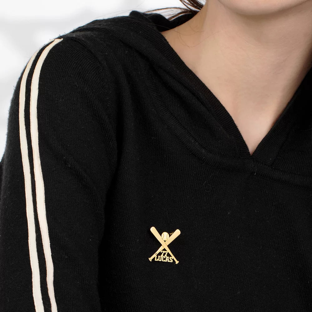 Personalized Baseball Brooch for Baseball Enthusiast - Glamour