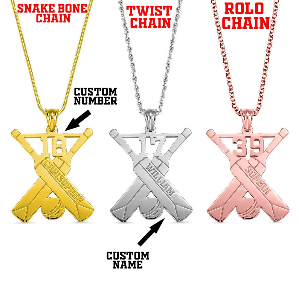 Personalized Cricket Memorial Necklace - Glamour