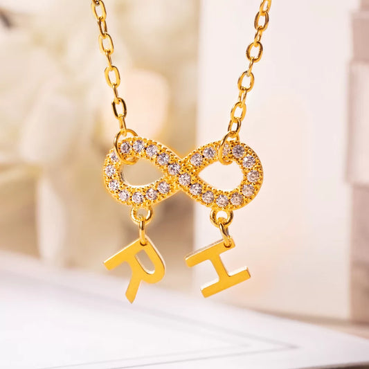 Personalized Infinity Necklace with Letters - Glamour