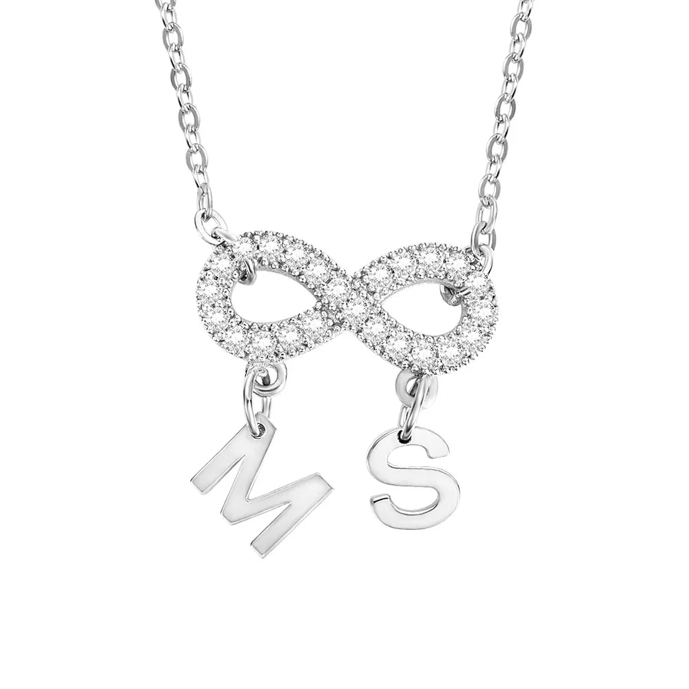 Personalized Infinity Necklace with Letters - Glamour