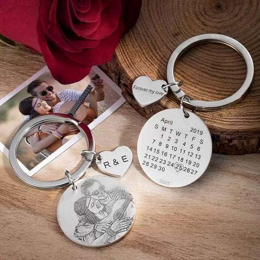 Custom Engraved Photo Keychain - Glamour