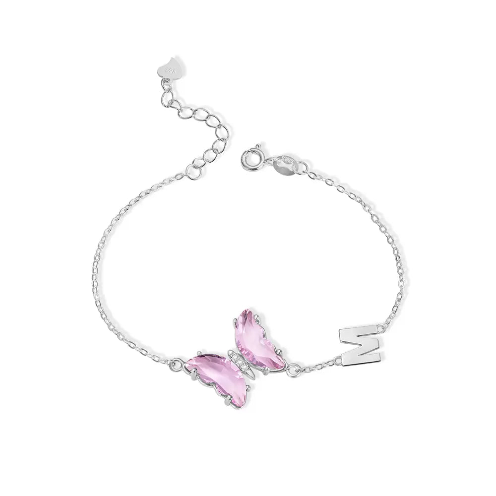 Personalized Crystal Glass Butterfly Bracelet - Glamour