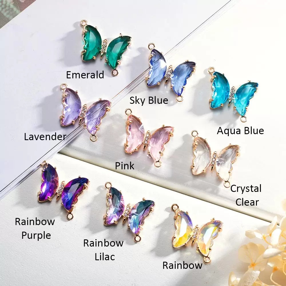 Personalized Crystal Glass Butterfly Bracelet - Glamour