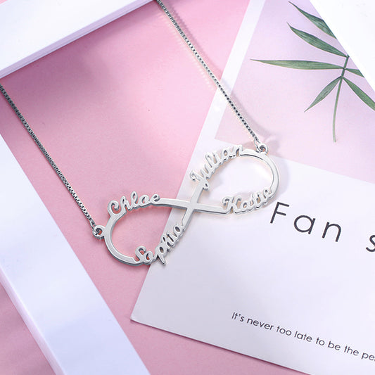 Infinity Necklace With 4 Names - Glamour