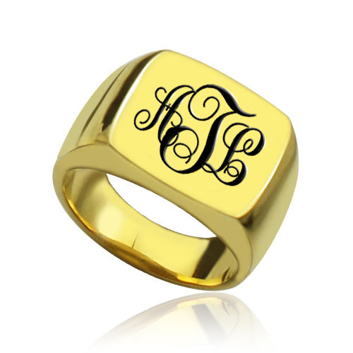 Personalized Signet Ring with Monogram - Glamour