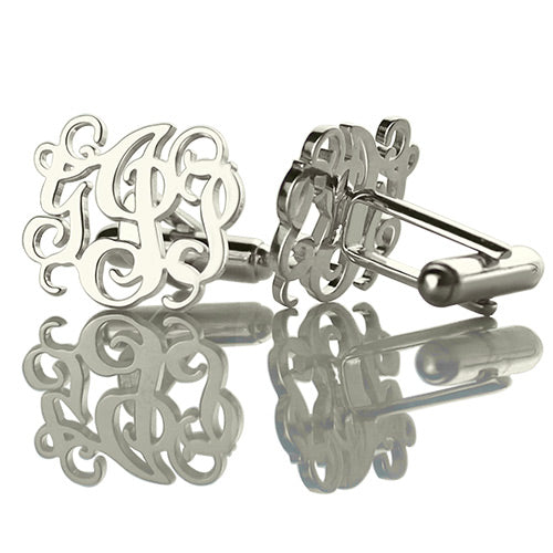 Personalized Cufflinks with Monogram In Sterling Silver - Glamour