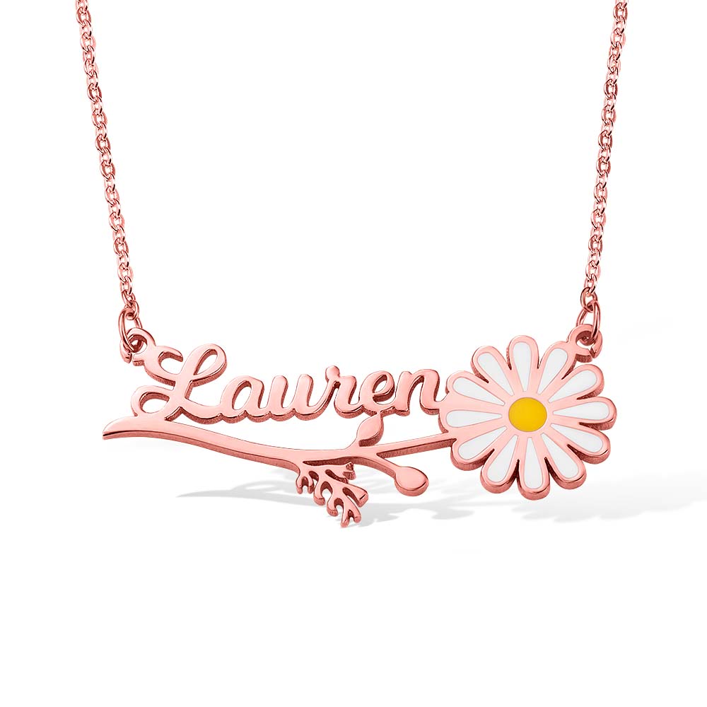 Personalized Daisy Name Necklace - Glamour