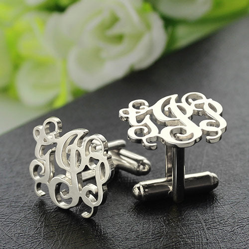 Personalized Cufflinks with Monogram In Sterling Silver - Glamour