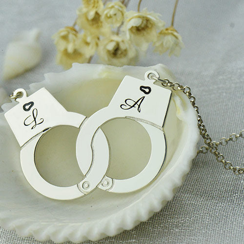 Initial Handcuff Necklace For Couple - Glamour