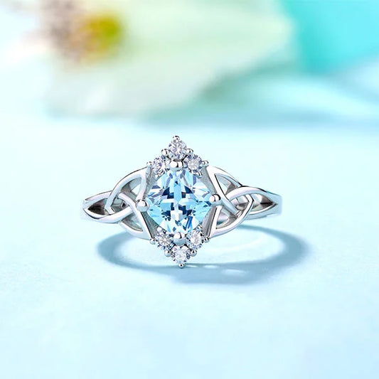 Engraved Celtic Band Birthstone Ring - Glamour