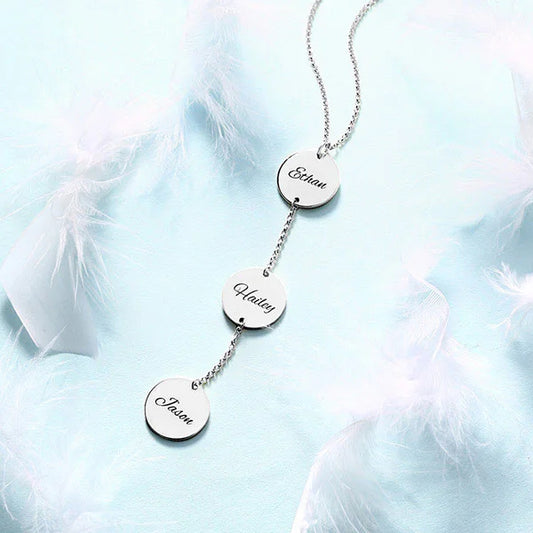 Personalized Name Disc Necklace In Silver - Glamour