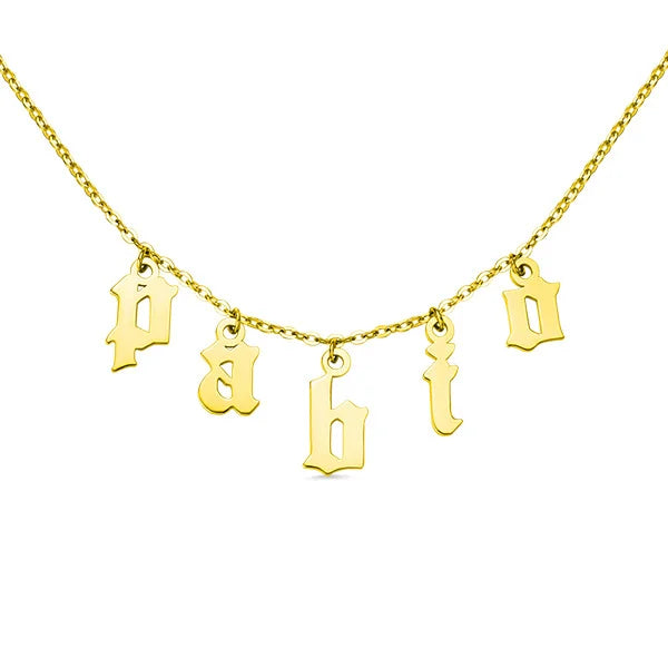 Personalized Letter Choker Necklace Sterling Silver - Glamour