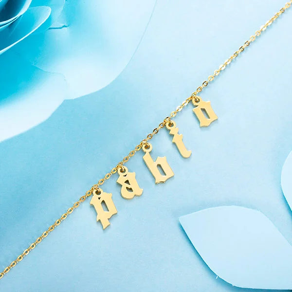 Personalized Letter Choker Necklace Sterling Silver - Glamour