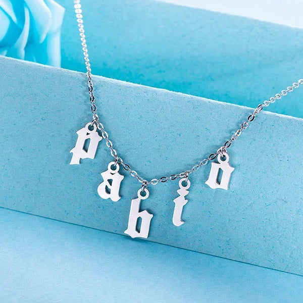 Personalized Letter Choker Necklace Sterling Silver - Glamour