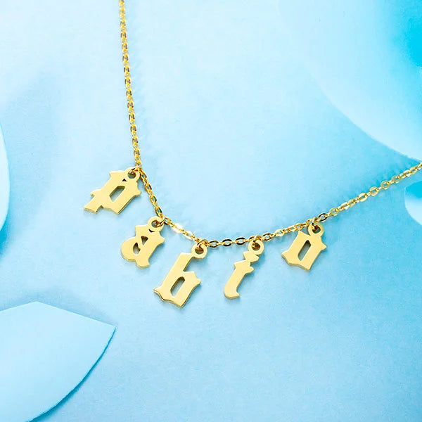 Personalized Letter Choker Necklace Sterling Silver - Glamour