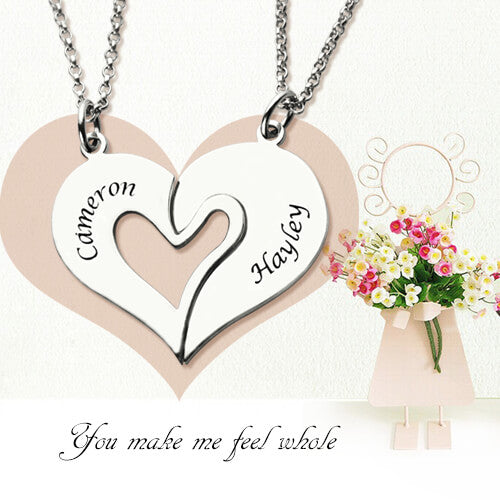 Personalized Breakable Heart Name Necklace for Couples - Glamour