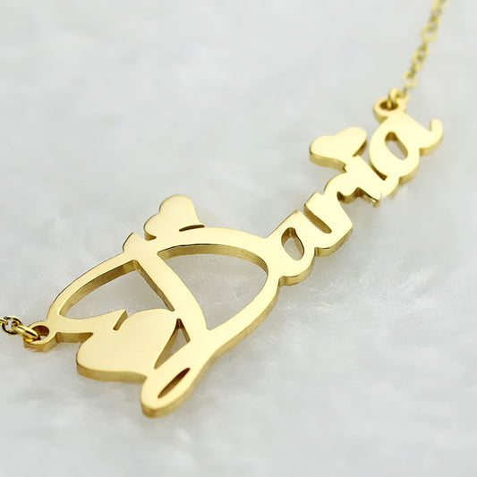 Personalized Fiolex Girls Fonts Heart Name Necklace - Glamour