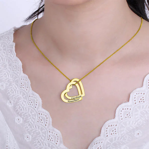 Interlocking Hearts Necklace - Glamour