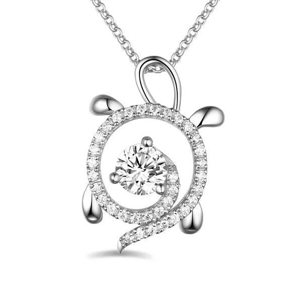 Personalized Sterling Silver Sea Turtle Necklace In Sterling Silver - Glamour