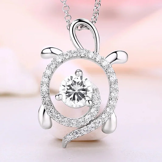 Personalized Sterling Silver Sea Turtle Necklace In Sterling Silver - Glamour